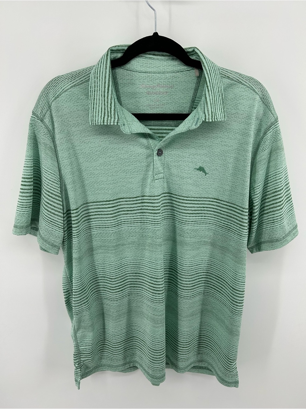 Tommy Bahama Mint Green Horizontal Stripe Polo